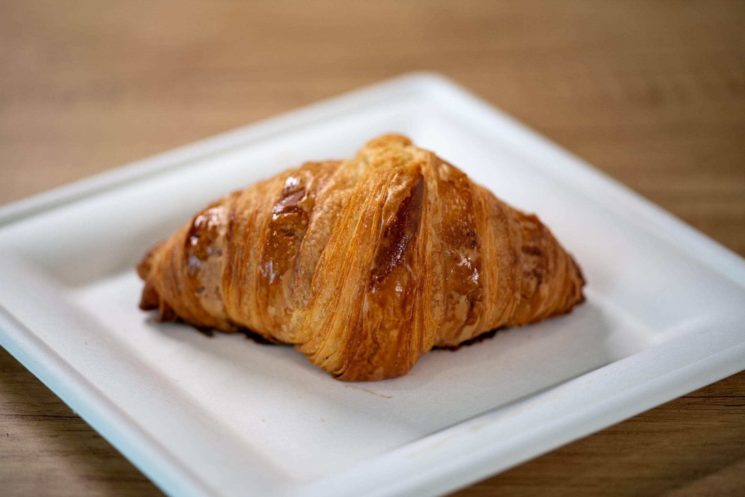 Freshly baked chocolate croissant