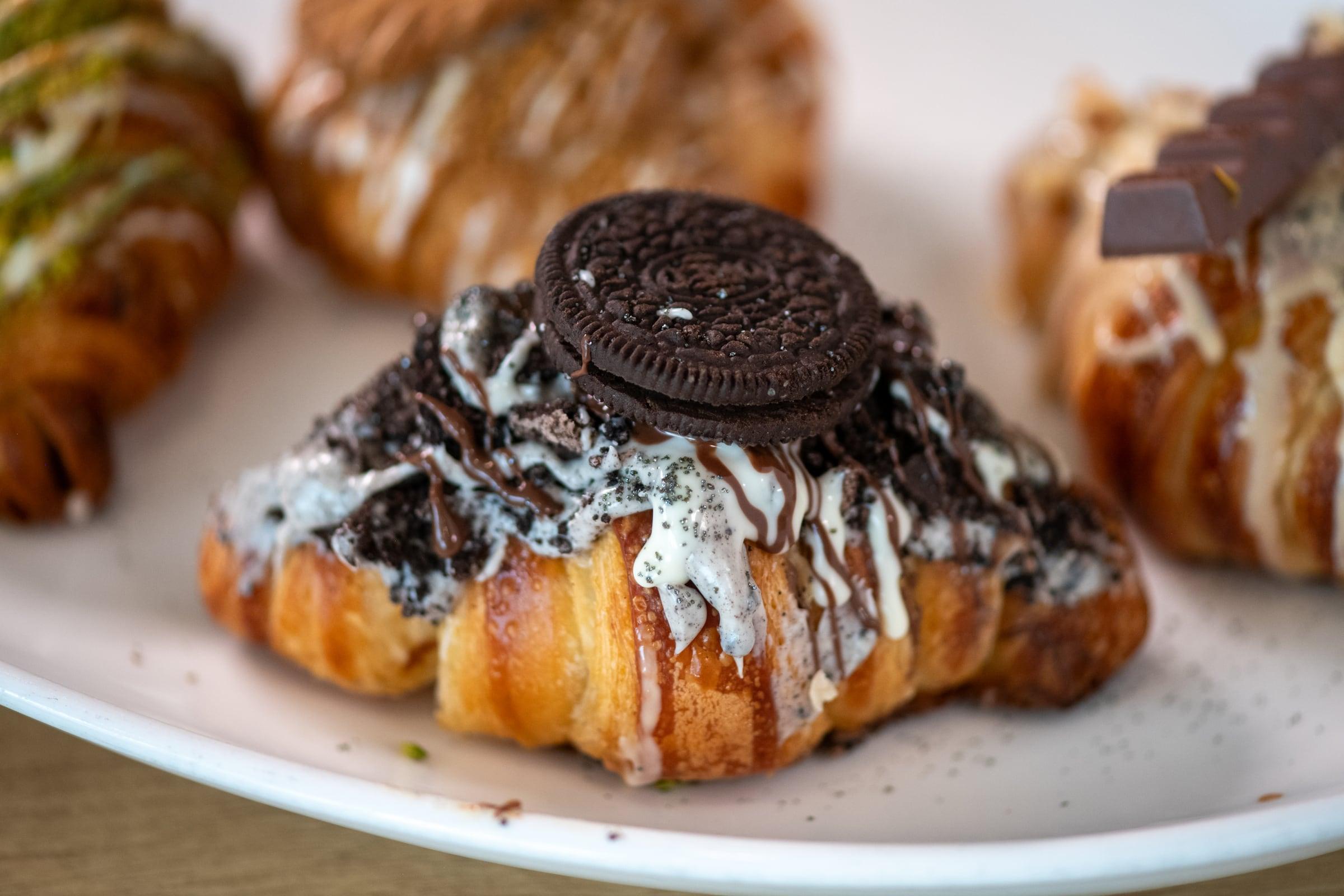 Cookies and cream artistic croissant