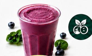 Blueberry Power Detox smoothie with blueberries and spinach