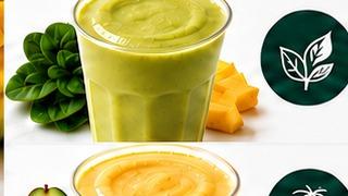 Detox Green smoothie with spinach, mango and pineapple