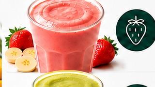 Strawberry Banana Supreme smoothie with fresh strawberries